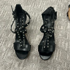 Marc Fisher strappy wedges with studs